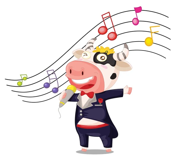 Singing cow — Stock Vector