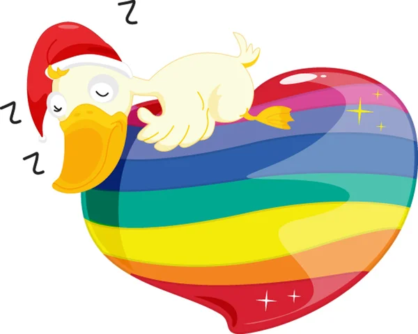Pato adormecido —  Vetores de Stock