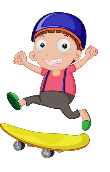 Boy playing with skates — Stock Vector