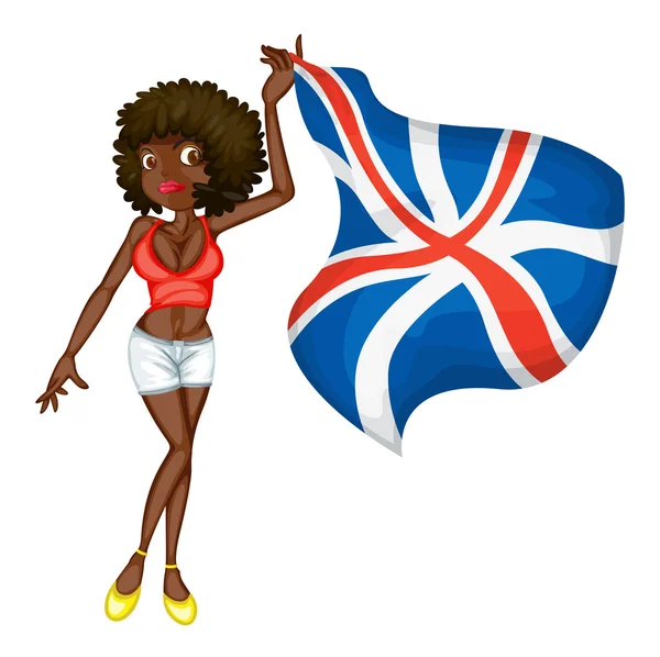 British flag girl — Stock Vector