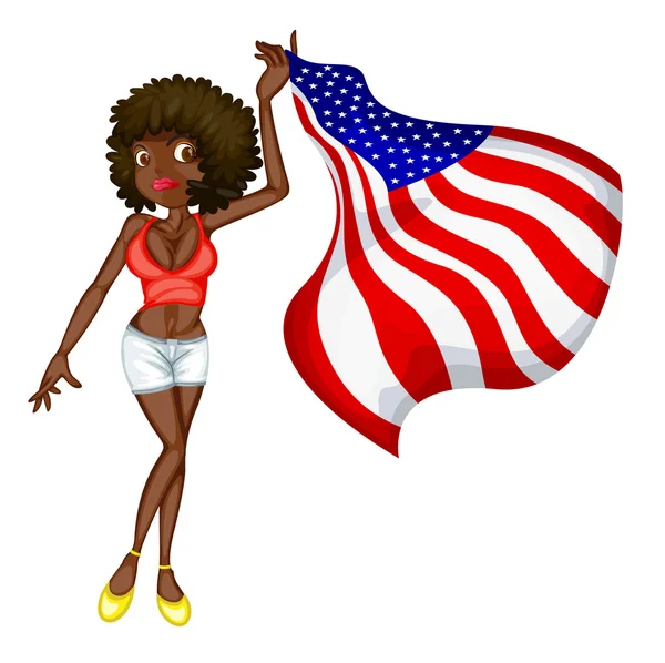 Etats-Unis drapeau fille — Image vectorielle