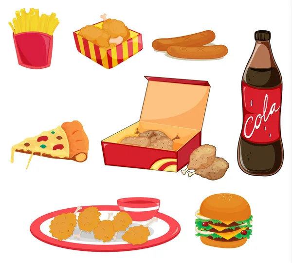 Nezdravé jídlo — Stockový vektor