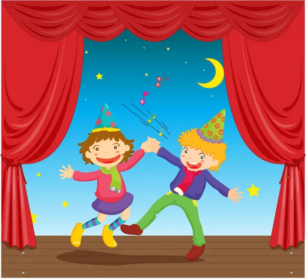 Kids on stage — Stock Vector