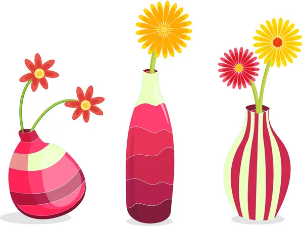Vasos de flores — Vetor de Stock