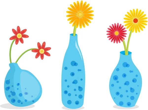 Tři modré vázy — Stockový vektor