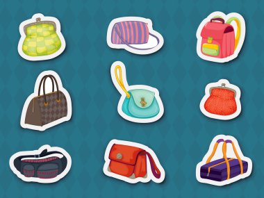 Handbag stickers clipart