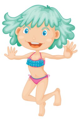 Girl in bikini clipart