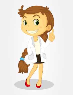 Girl with long hair clipart
