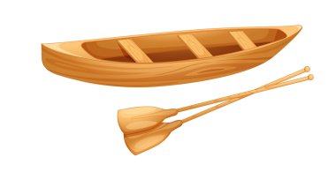 Canoe on white clipart