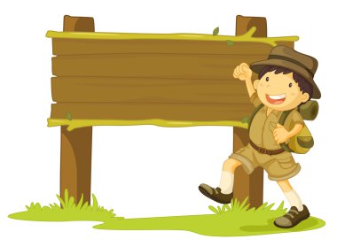boy scout and sign clipart