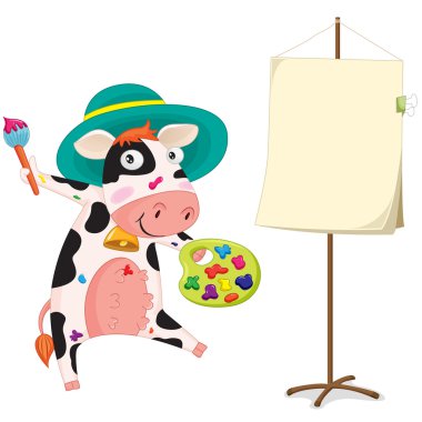 a painting cow clipart