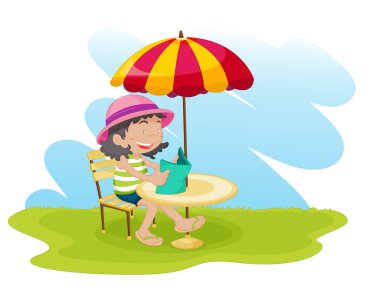 girl relaxing clipart