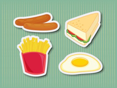 Fast food stickers clipart