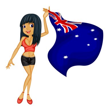 Woman with flag clipart