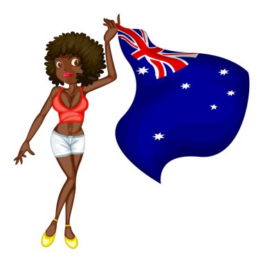 Woman with flag clipart