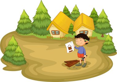 carpenter in the woods clipart