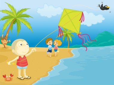 playing on the beach clipart