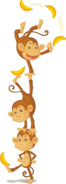 three monkeys clipart