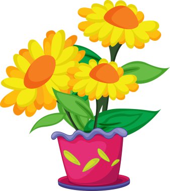 flowers in a pot clipart