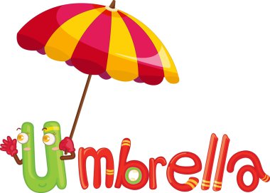 u for umbrella clipart