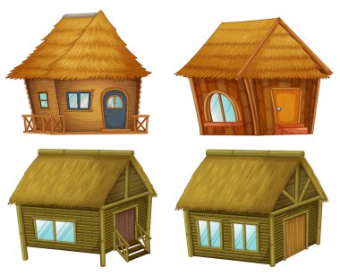 Set of cabins clipart