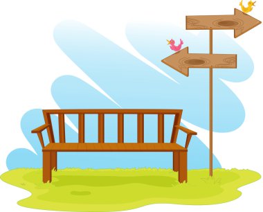 park bench clipart