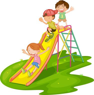 Kids at a park clipart