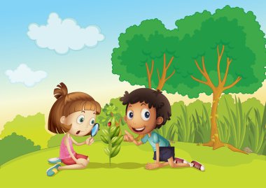 Kids in the park clipart