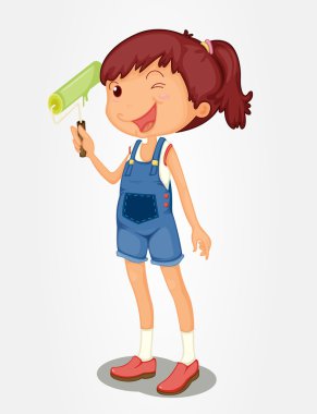 Painter girl clipart