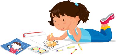 girl drawing clipart