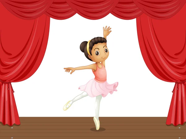 Ballerina op het podium — Stockvector