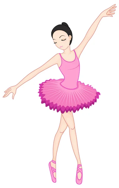 Ballerina pose op wit — Stockvector