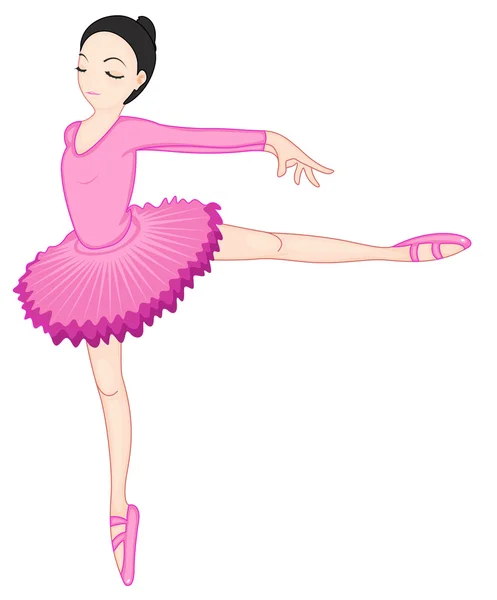 Ballerina posiert auf Weiß — Stockvektor