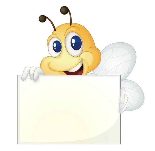 Bee with sign — Stock Vector