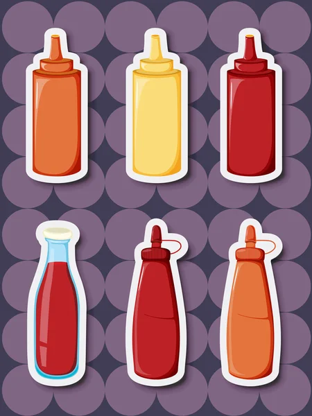 Aufkleber-Serie von Ketchup — Stockvektor
