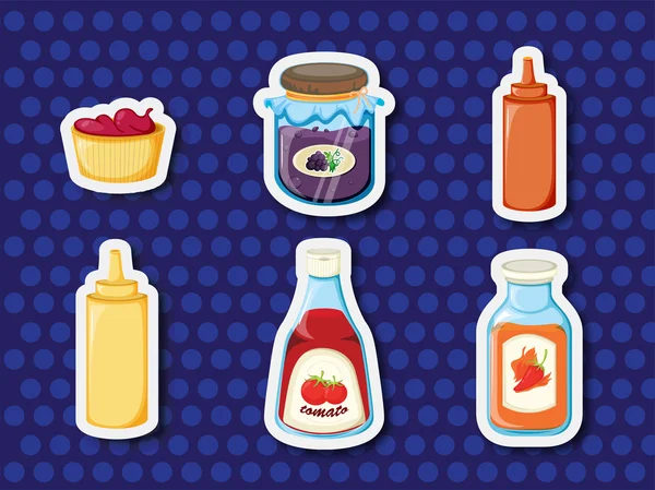 Stickers of foods — Stock Vector
