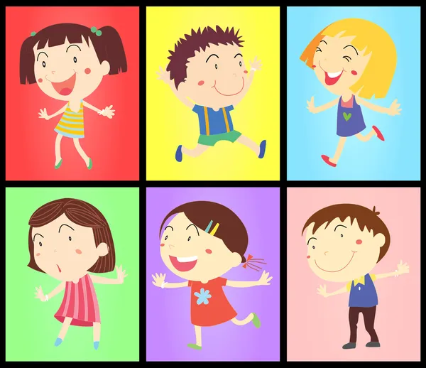 Kids on colours — Stock Vector
