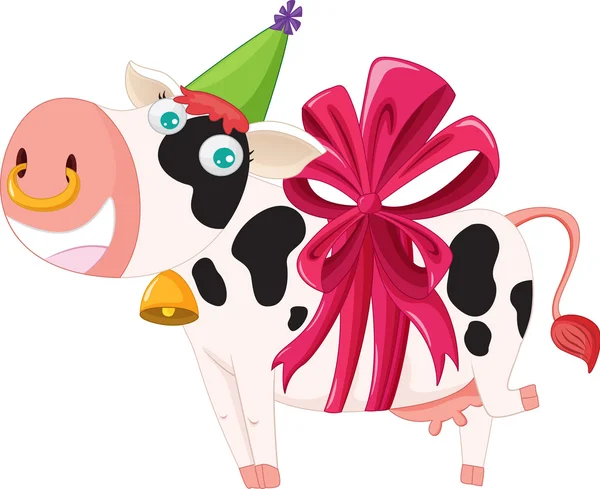 Cadeau emballé vache — Image vectorielle