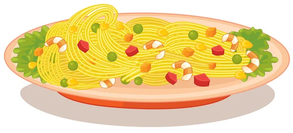 Spaghetti marinara — Stock Vector