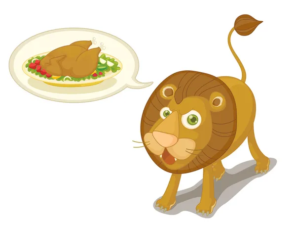 Hungry lion — Stock Vector