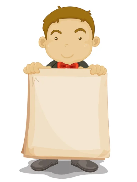 Boy with blank sign — Stock Vector