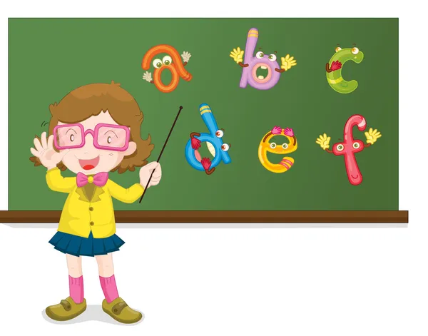 Enseigner l'alphabet — Image vectorielle