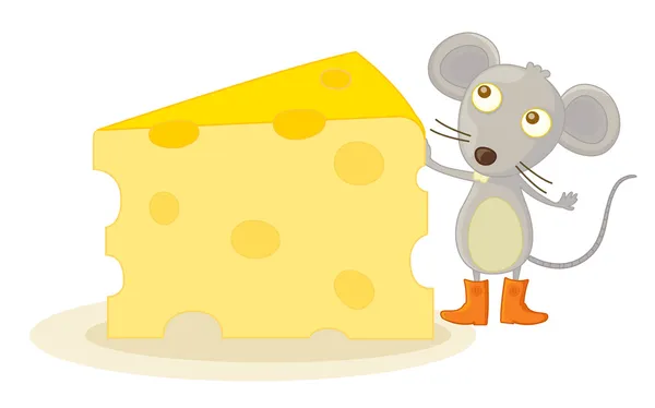 Rato e queijo — Vetor de Stock