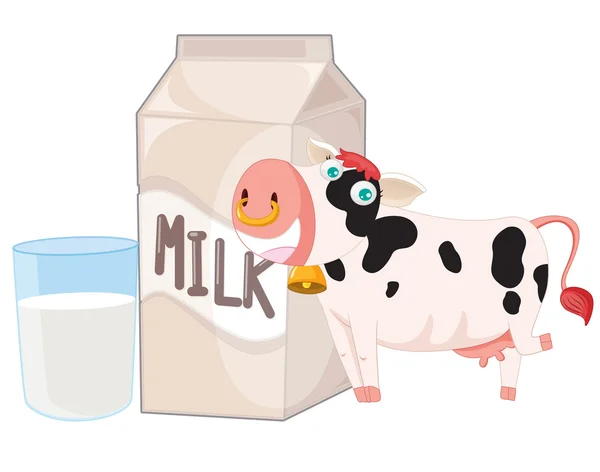 Cow and milk — Stock Vector