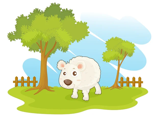 Animal en paddock — Vector de stock