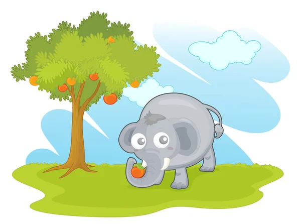Elefante en el parque — Archivo Imágenes Vectoriales
