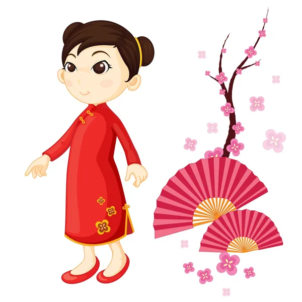 stock vector japanese girl