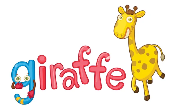 G voor giraffe — Stockvector