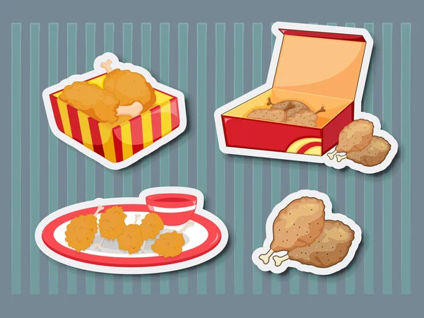 Fastfood stickers — Stockvector