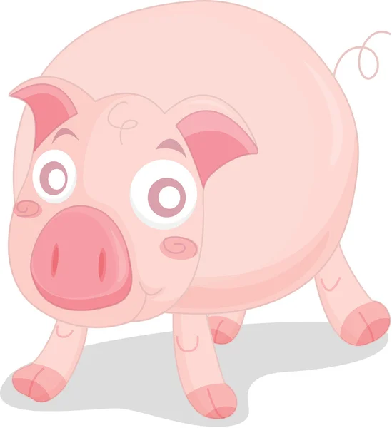 Illustration of a pink pig — Stock Vector